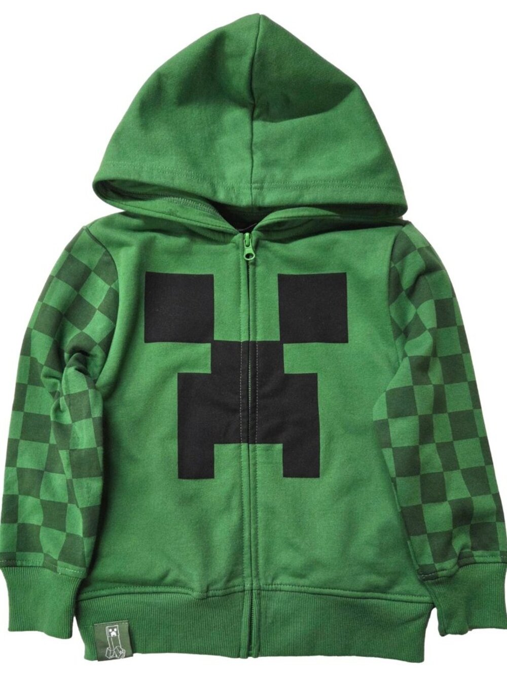 Minecraft Creeper Boy's  Zip Front Hoodie with Long Sleeves, Size 4/- New w/ Tag